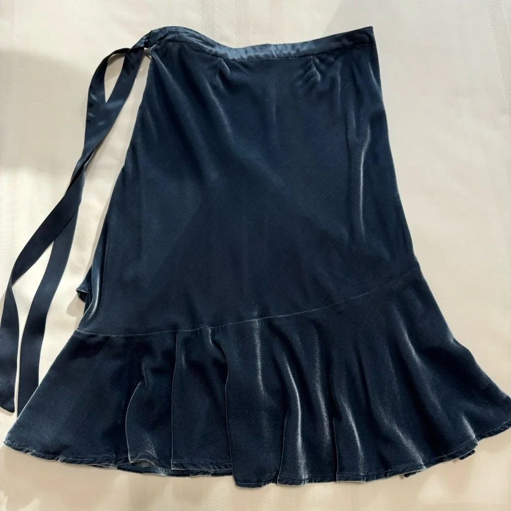 Vintage Nougat London Silk Blend Velvet Asym Ruffle Skirt Whimsigoth S - Picture 5 of 17